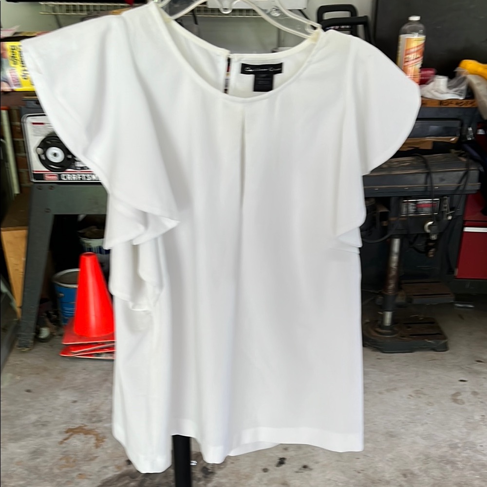Caribbean Queen White Flutter Sleeve Blouse